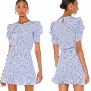 Veronica Beard 'Lila' Blue Floral Silk Dress